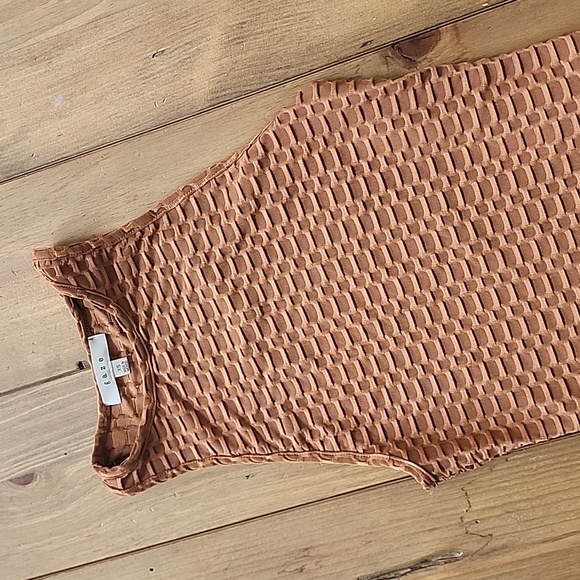 Graze Tops - Graze Brown Textured Bodysuit